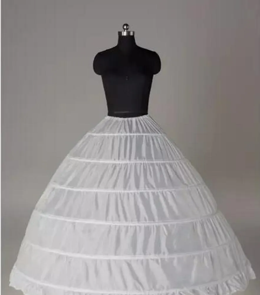 2018 i stock bollklänning Petticoat billig vit crinoline underskirt bröllopsklänning slip 6 hoop kjol crinoline för quinceanera klänning7747209