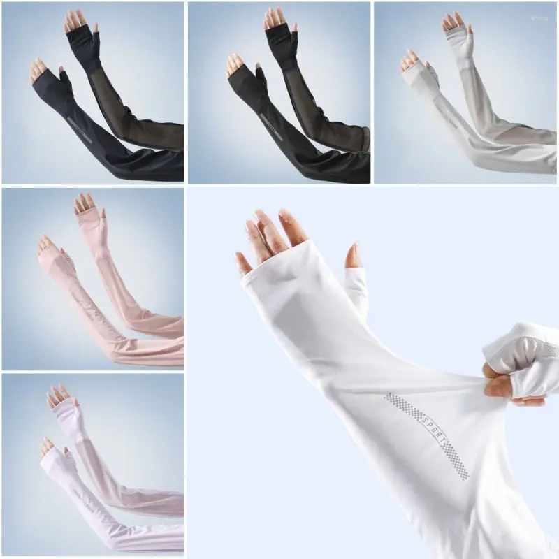 Poussions de genou Protection Soleil Manchons à glace Fashion Soules de bras en mailles en vrac Cycling anti-UV Gants longs