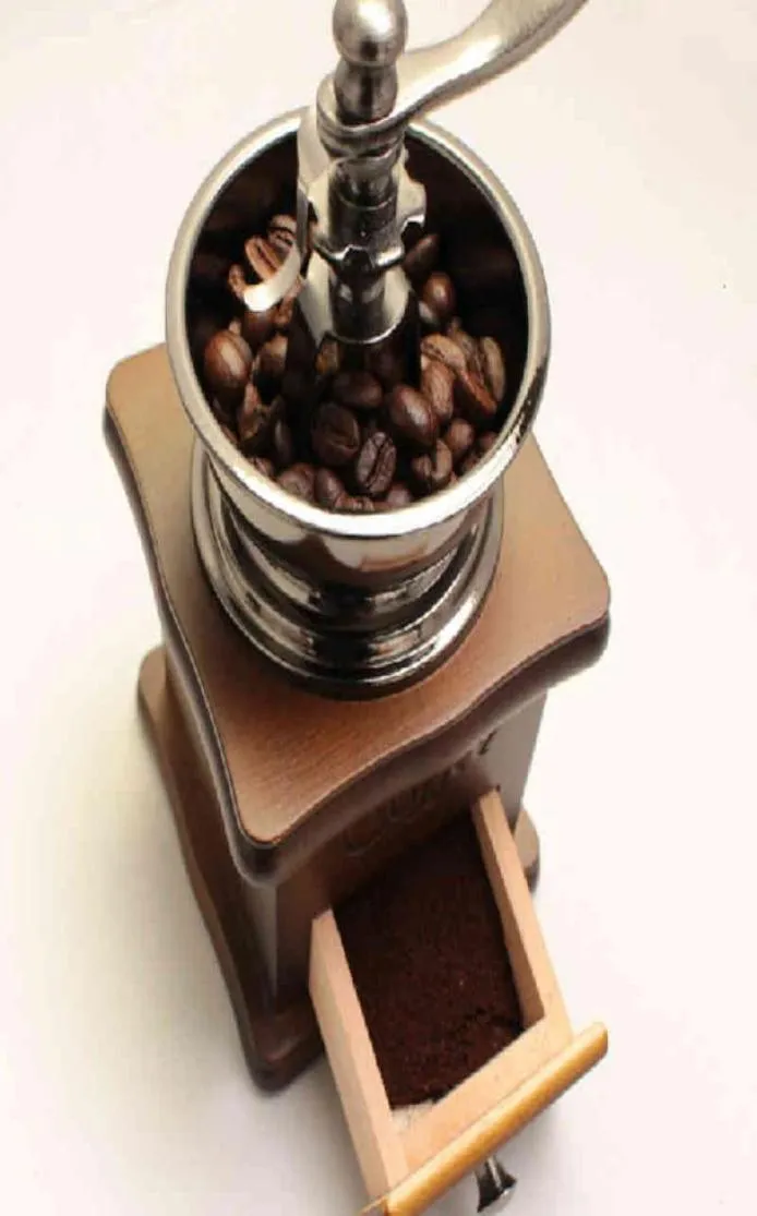커피 그라인더 수동 나무 연삭 기계 세라믹 코어 수제 레트로 스타일 밀스 주방 도구 1 PCS Mills4680094