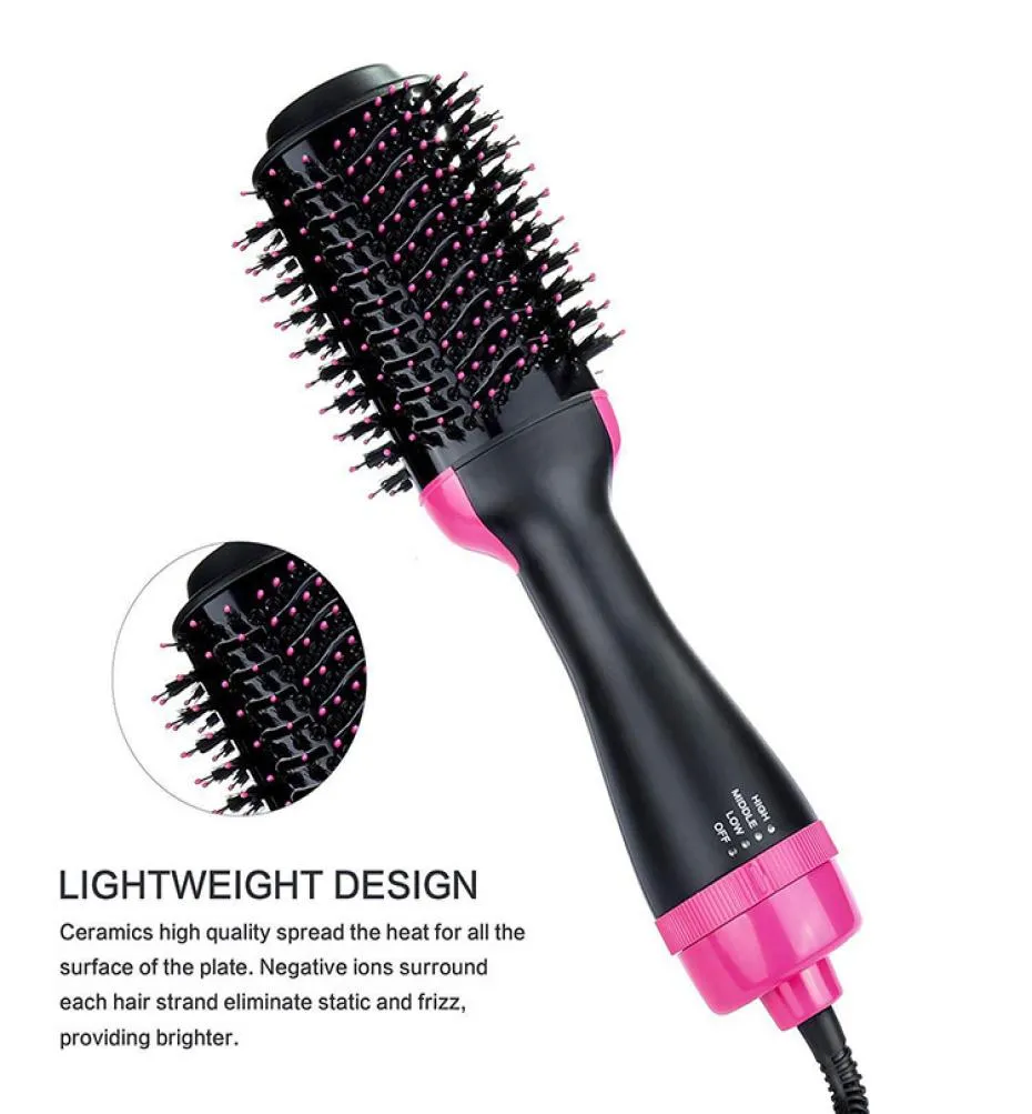 Top quality Hair Curler Brush Blow Dryer 1000W Hair Straightener Comb Hair Dryer Brush Curling Iron Styler Wet Dry3030746