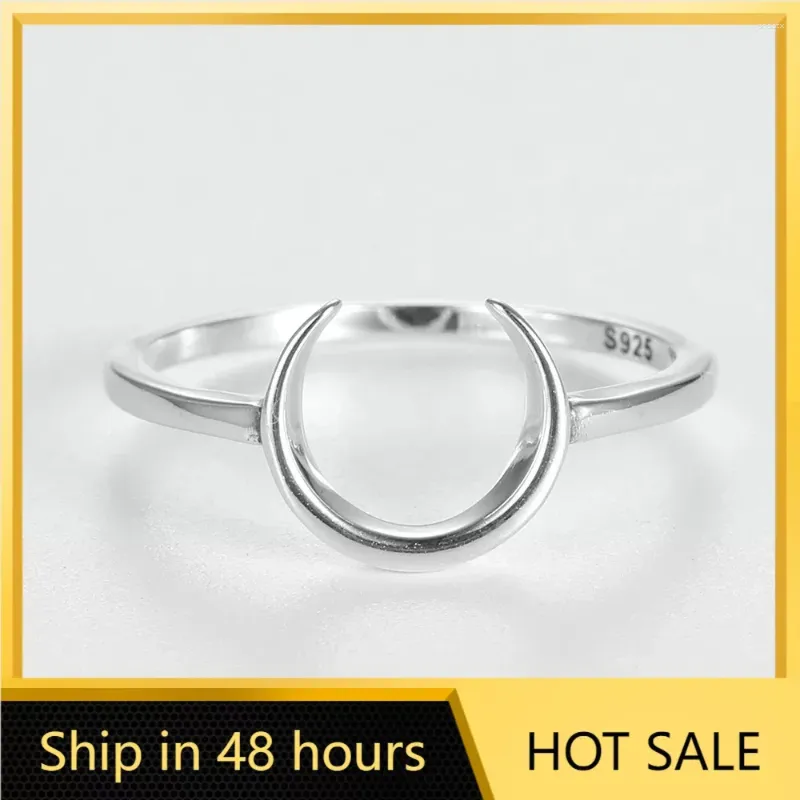 Cluster ringen 925 Sterling zilveren halve maan voor vrouwen kerstcadeau Crescent herten hoorn ring dame mode sieraden