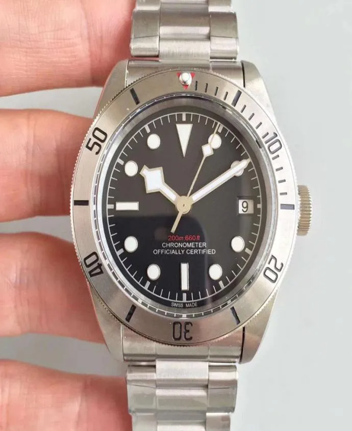 2019 luksusowy zegarek 79730 Automatyczne ruchy stali nierdzewne Czarna tarcza Sport Men Watch zegarki 7505355