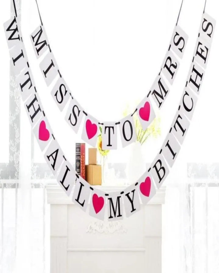 2in1 Miss to Mrs Bachelorette Decor Banner Party Decoration05328892