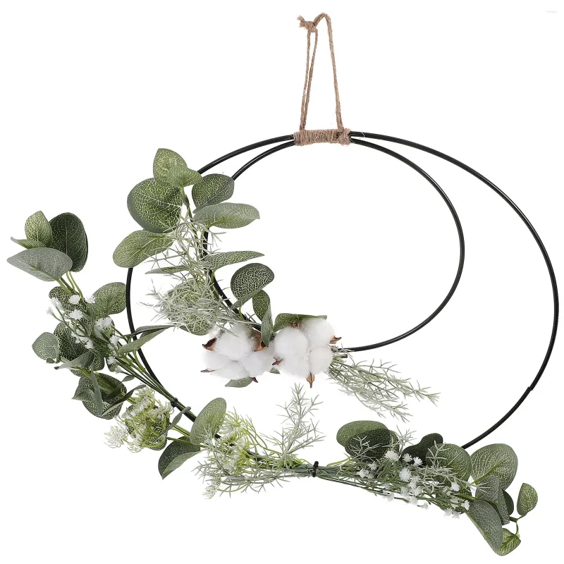 Decorative Flowers Cotton Double Ring Wall Hanging Design Wedding Bouquet Home Decoration Cross-border Artificial Ornaments Garland