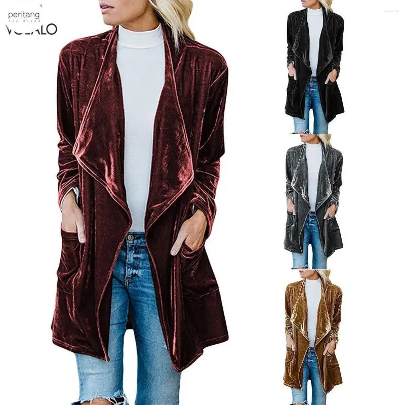 Trench Coats Women Automne Velvet Pleuche Mabet pour femmes Long Spring Carganan Casaco Feminino Abrigos Mujer Winter Vérinons extérieurs