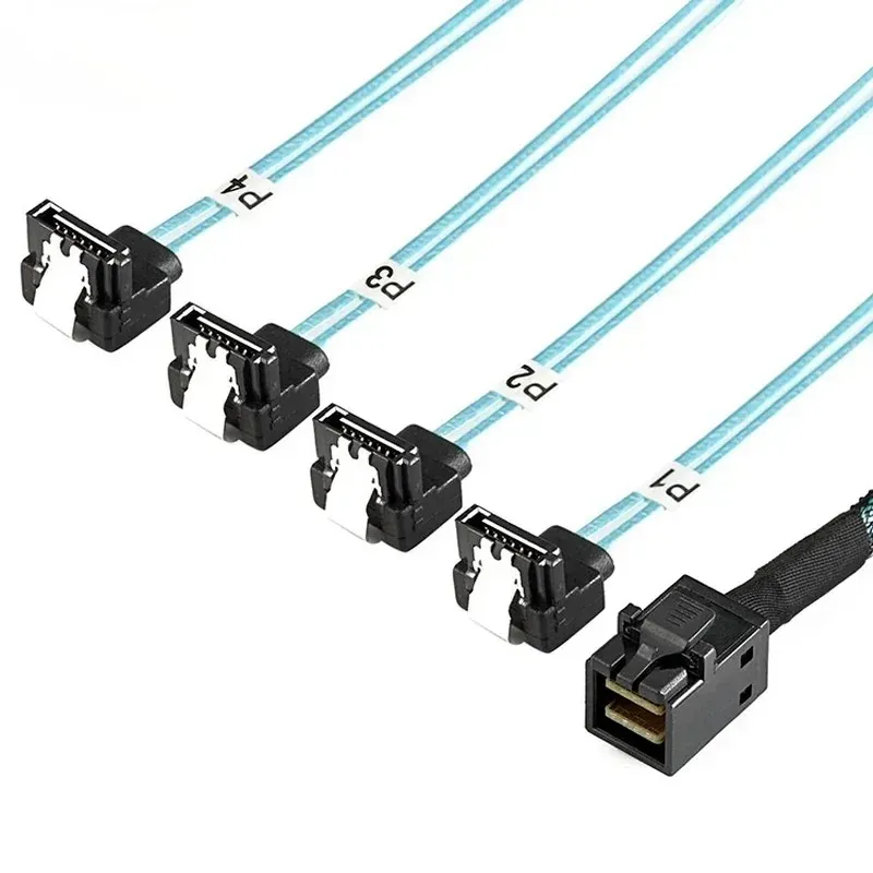 50 cm 100 cm interne Mini SAS SFF-8643 Host naar 4 SATA 7PIN Target Hard Disk 6GBPS Data Server Raid Cable Mini SAS Sata