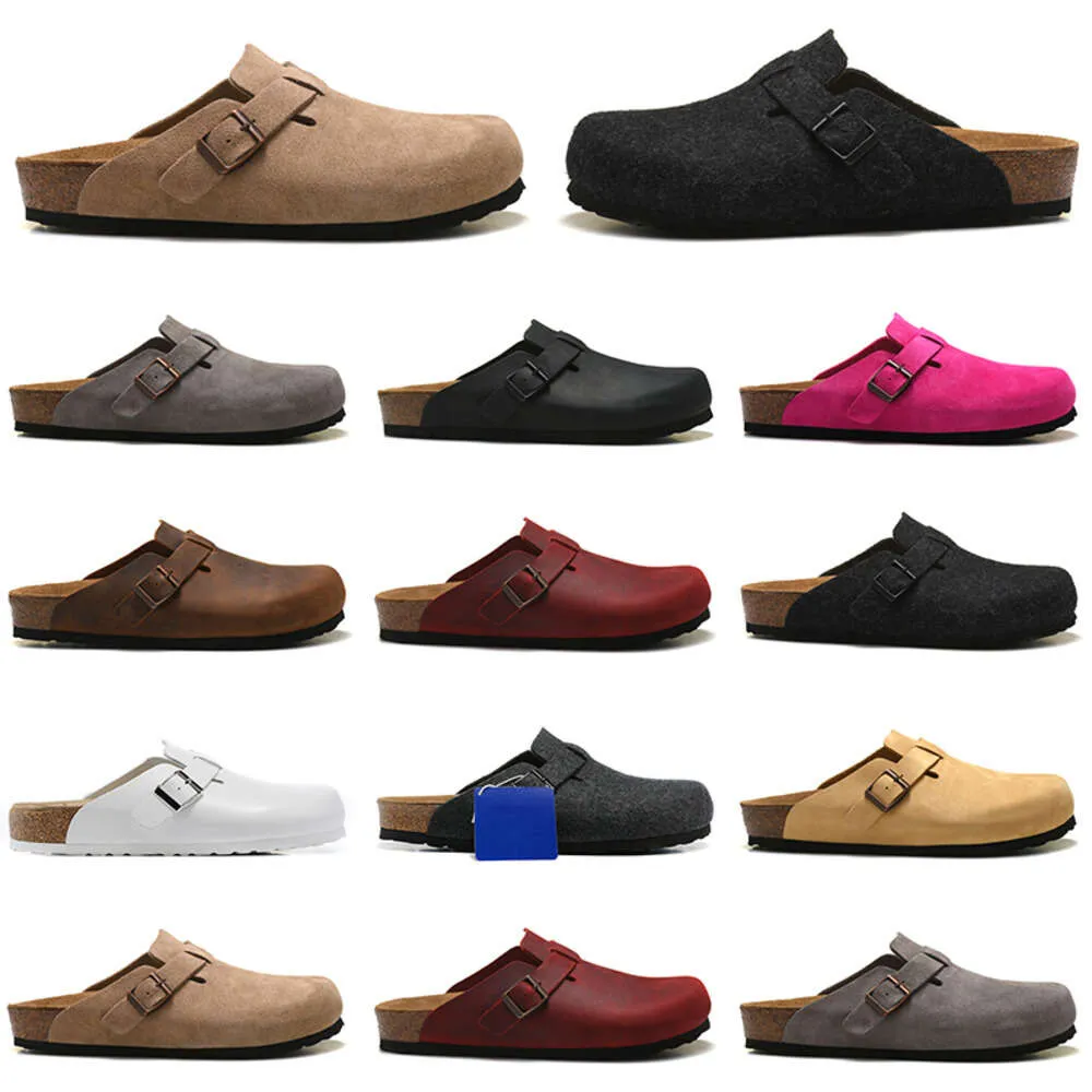 Designer clogs slippers sandals summer sandal leather slide indoor buckle strap flats cork casual slipper flat sliders 1185ess