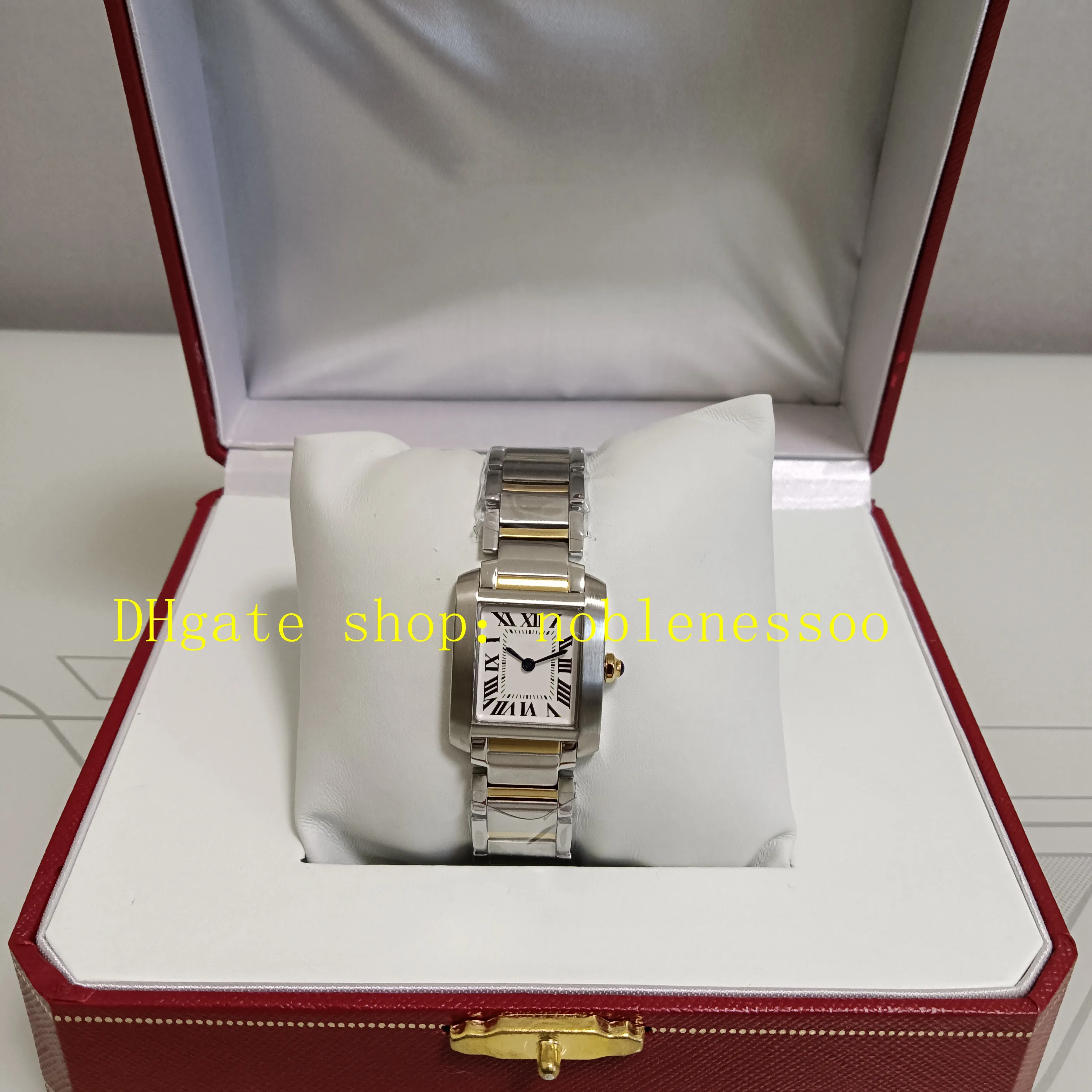 2 Style Real Photo with Original Box Women's Watch Women W51007 18K Yellow Gold Quartz Lady Lady Two Tone Steel Armband Wristwatches Watches