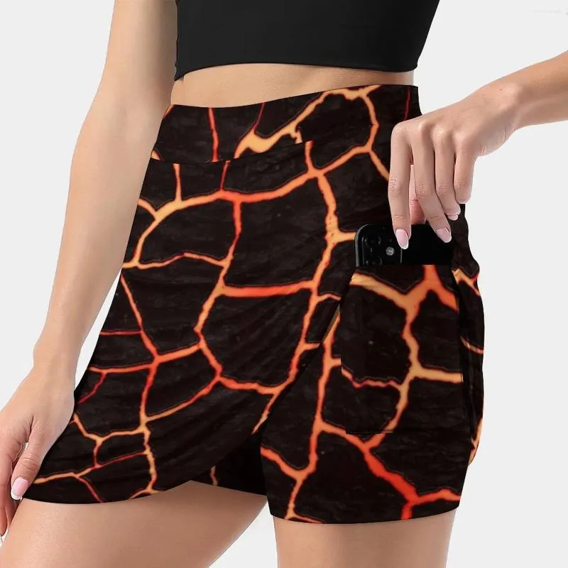 Jupes Magma Jupe pour femmes esthétique Fashion Short Lava Fire Igni Flame Vulcan Volcano Trend Top Costume