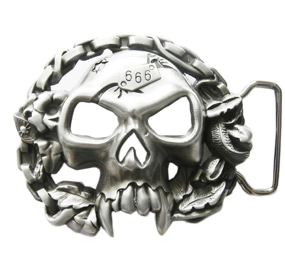 Vintage Skull With Motorcycle Chains Biker Rider Belt Buckle Gurtelschnalle Boucle de ceinture7719847