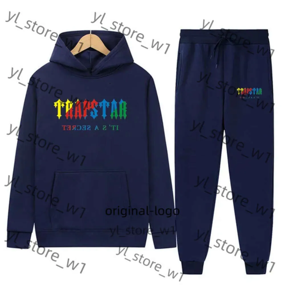 Trapstar tracksuit heren tracksuit merk bedrukte sportkleding trapstar kleuren warm twee stukken set losse trapstar hoodie sweatshirt broek jogging jasstop 3906