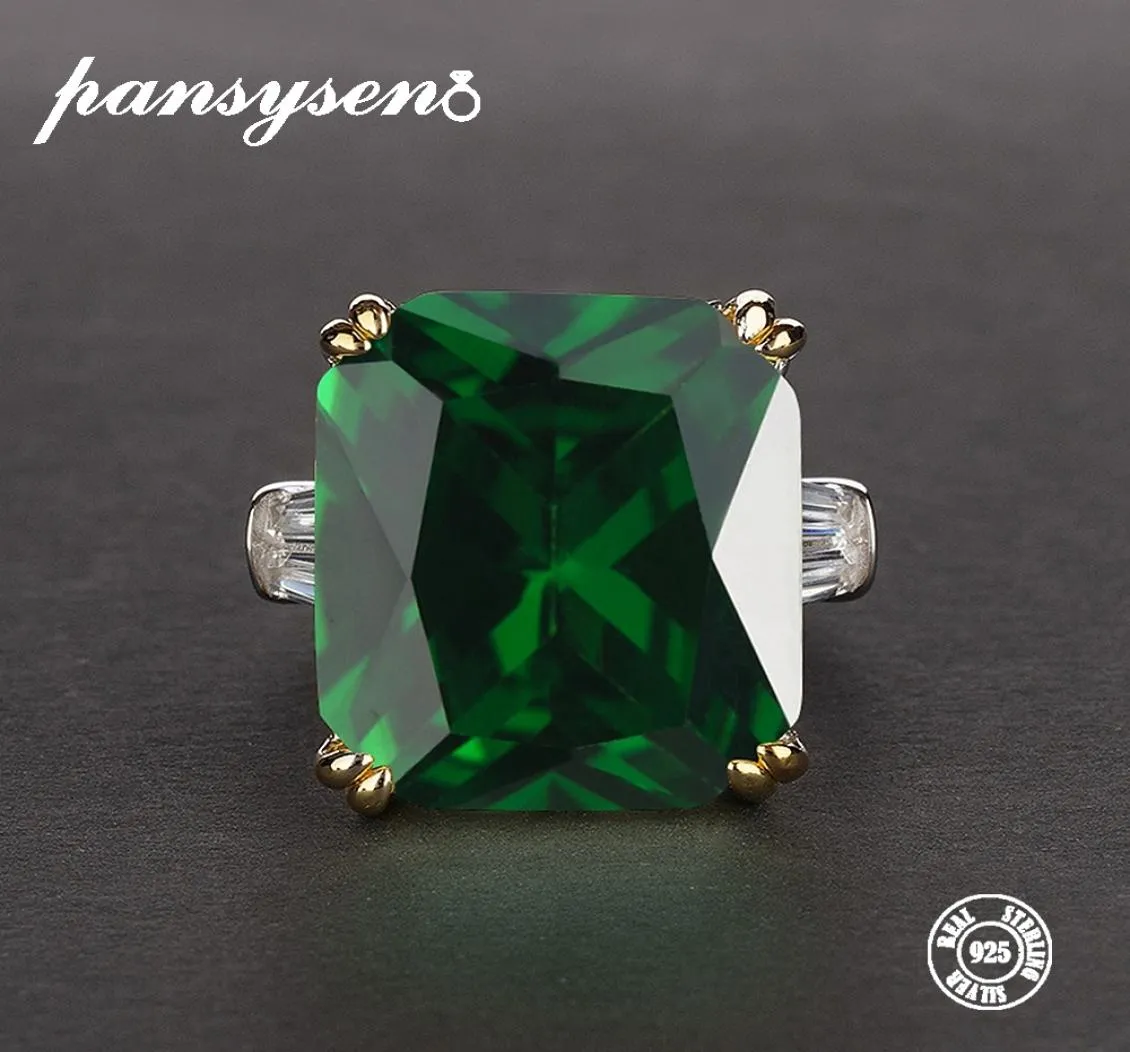 Pansysen 7 colori anelli di smeraldo verde per donne Green rosa rosso viola gemtone S925 Gioielli in argento Anello di fidanzamento della dimensione 512 LY1918264235