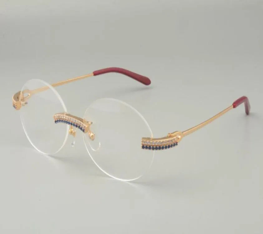 2019 Yeni Moda Yüksek Gözlükleri Çerçeve 8100903B Çift Satır Elmas Eşsiz Tasarım Altın Klasik Retro Yuvarlak Gözlükler Çerçeve 58181480087