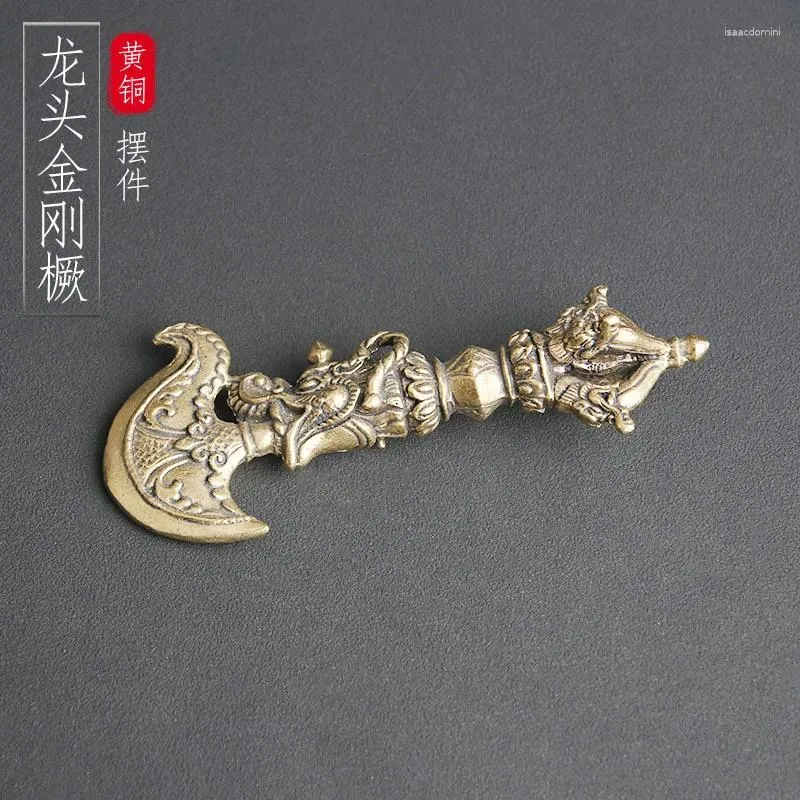 Necklace Earrings Set Pure Brass Faucet Vajrayana Hand Piece Magic Pestle Wenwan Collection Ornaments Old