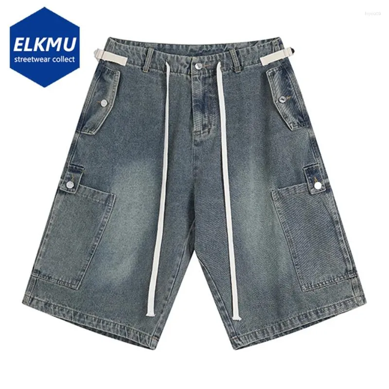 Short masculin vintage en denim lâche été large jambe baggy baggy mâle cargo y2k y2k