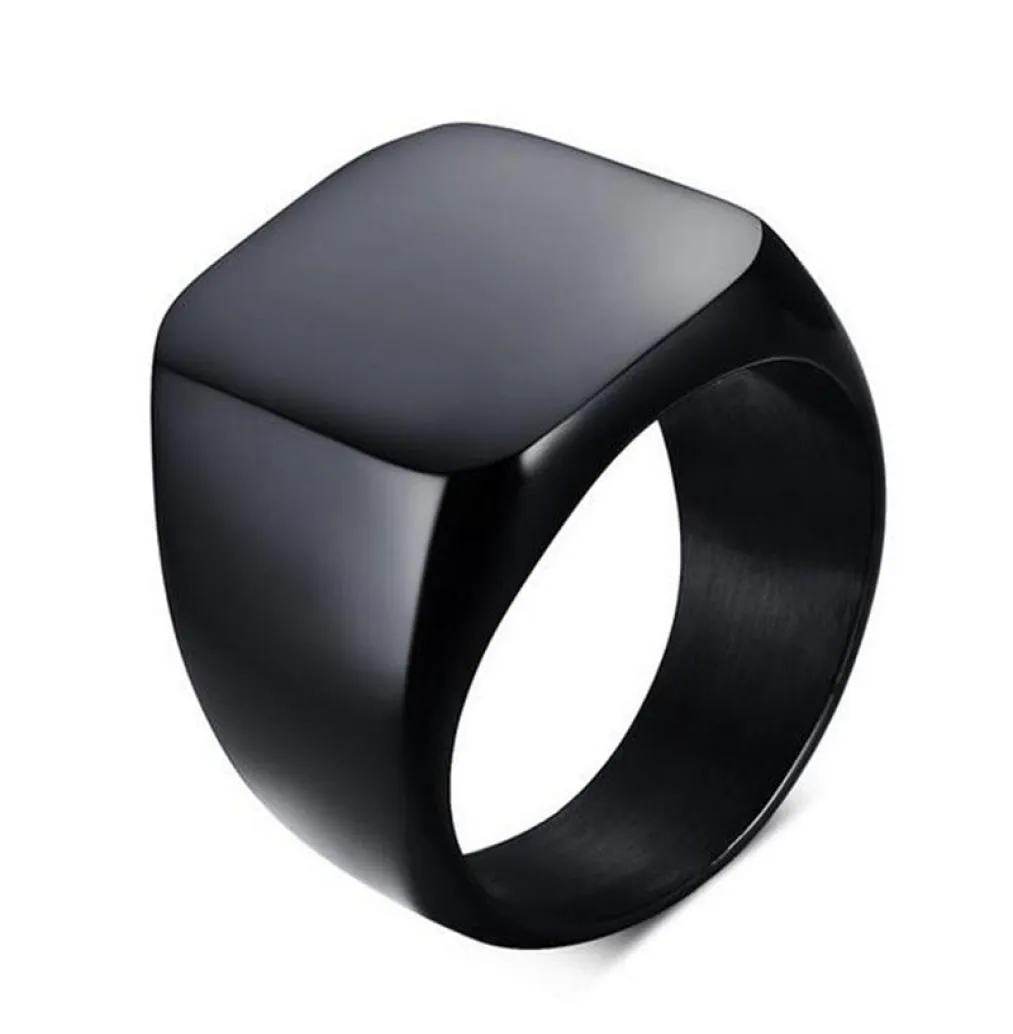 Men Titanium Ring Brief Design Fashion 316L Stainless Steel Punk Black Ring Wedding Engagement Ring Utr81367707932