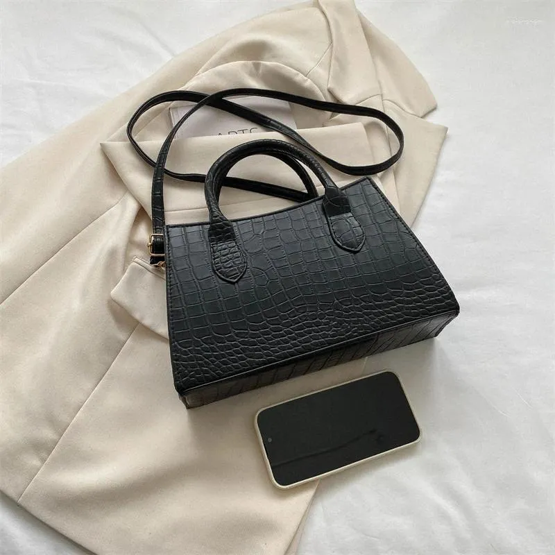 Evening Bags Women Shoulder Bag PU Leather Crocodile Pattern Tote Purse Solid Color Satchel Vintage Elegant Female Clutch Crossbody