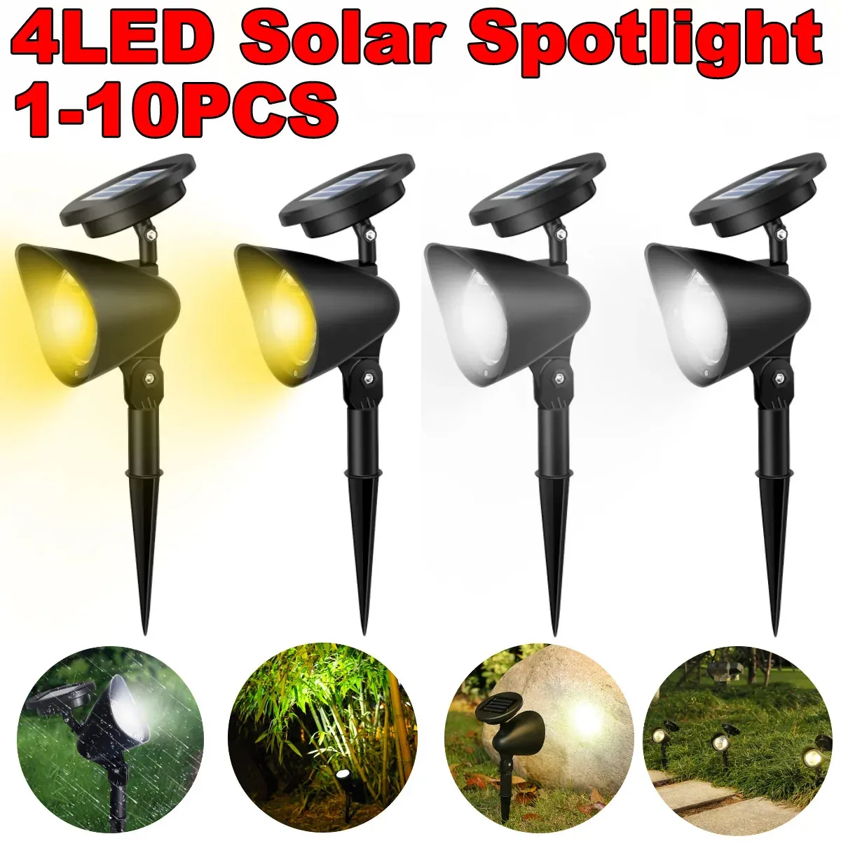 Decorations 1~8pcs Solar Lawn Lamp Spotlights Outdoor Ip65 Waterproof 4LED Landscape Light Villa Garden Yard Decor Solar Powered Lights