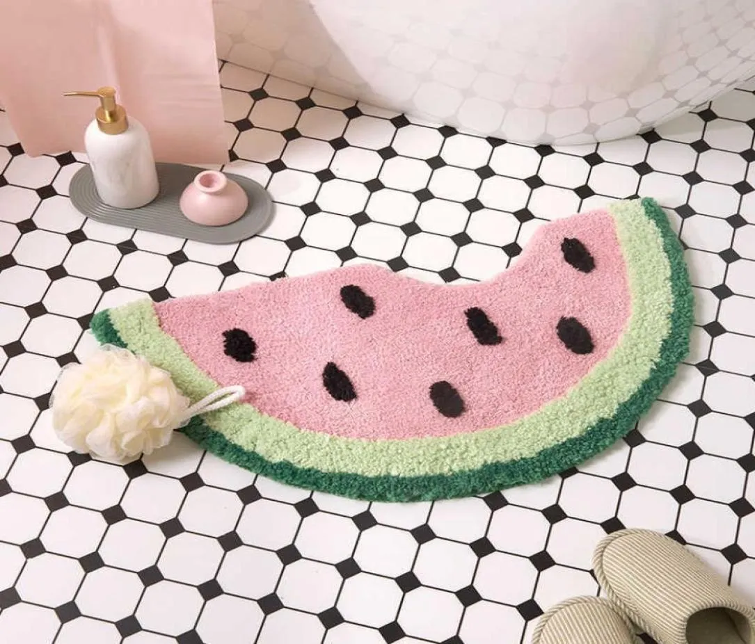 Wassermelon Badezimmer Teppich Obst Teppich Wohnzimmer Tapis Toilette Küche Boden Matten Matten Weiche Anti -Slipteppich -Wohnheim Wohnheim 21073070266