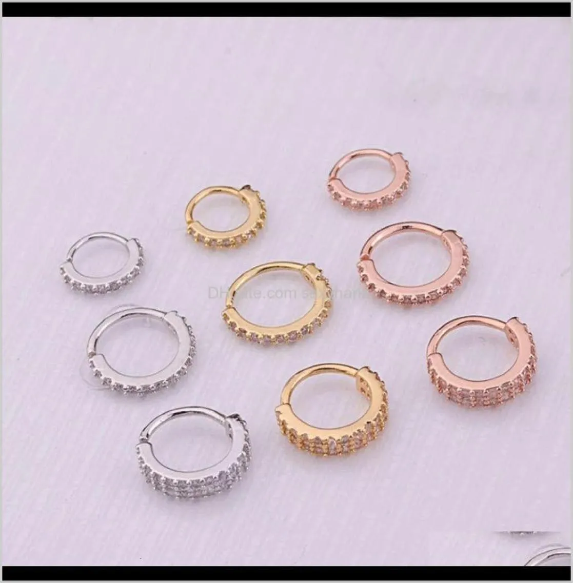 Salles Studs Corps Drop Livraison 2021 Bijoux de ponction Real Gold Color Micro Inlaid Zircon Nose Ring Lage Oread Brings PSFQO7369008