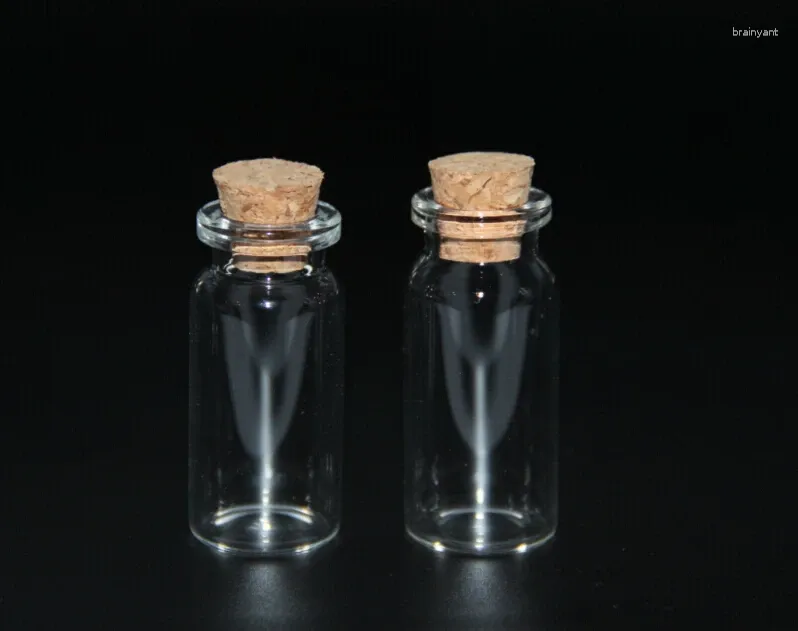 Botellas 5pcs 22 45 mm 8 ml de desear de vidrio Botella vacío Jares de almacenamiento de muestra con tapones de corcho Organización doméstica