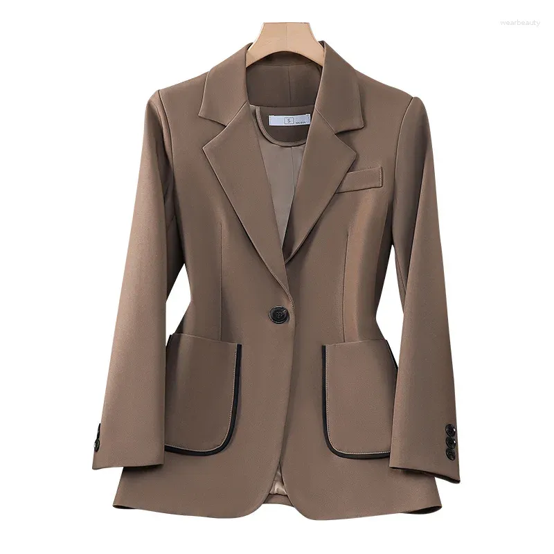 Damespakken Hoge kwaliteit Fabric Women Long Sleeve Blazers Jackets Coat Business Work Wear Autumn Winter Ladies OL STYLES OUTWIJS BLASER