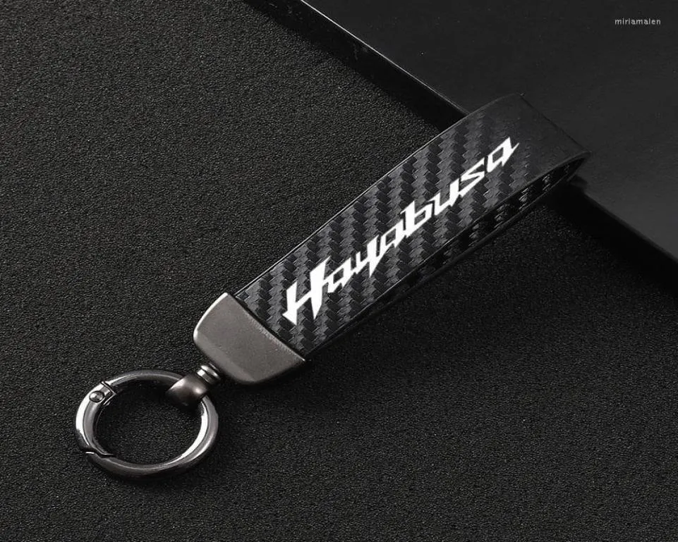 Keychains Fashion Motorcycle Carbon Fiber Leather Rope Keychain Key Ring For GSX1300R HAYABUSA GSX 1300R GSX1300 Miri226714428
