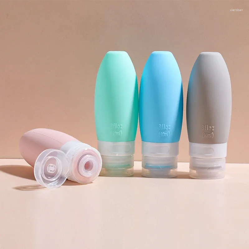 Storage Bottles 90ml Silicone Liquid Soap Dispenser Travel Portable Bottle Cosmetic Containers Refillable Lotion
