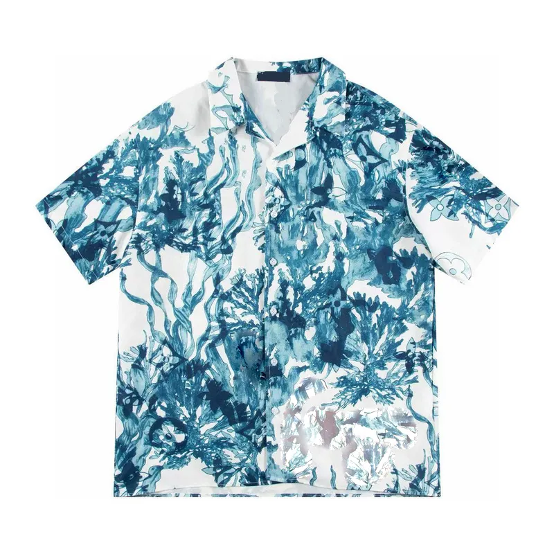 Summer Men's's Designer Imprimé Bouton Cardigan Silk Silk à manches courtes Top de haute qualité Fashionable Men's Swimming Shirt Shirt Shirt Taille Européenne M-3XL RE21
