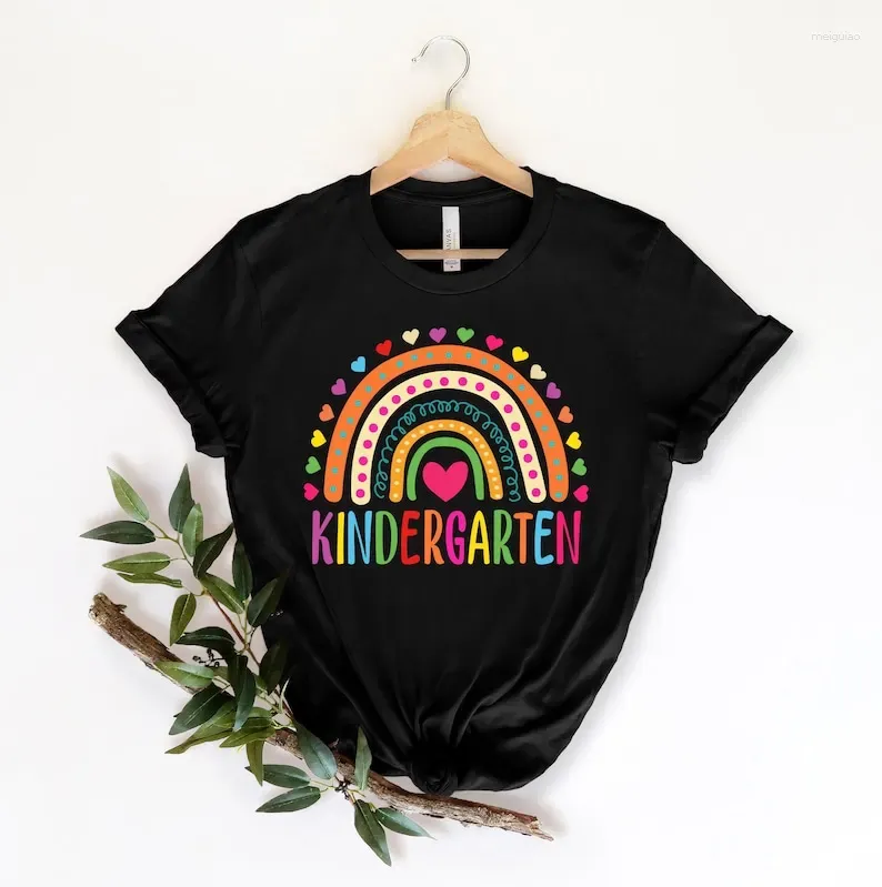 Женские футболки T Hello Coundergarten Grade Shirt Shirt Gift Gift для учителей с коротким рукавом Top Tees Cotton Harajuku Streetwear Goth