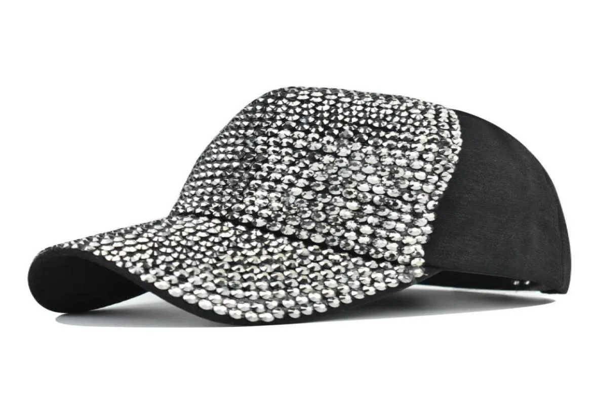 Fashion Flash Diamond Baseball Cap Light Board Caps gewassen boorhoeden Outdoor Ladies Sun Hat2842561