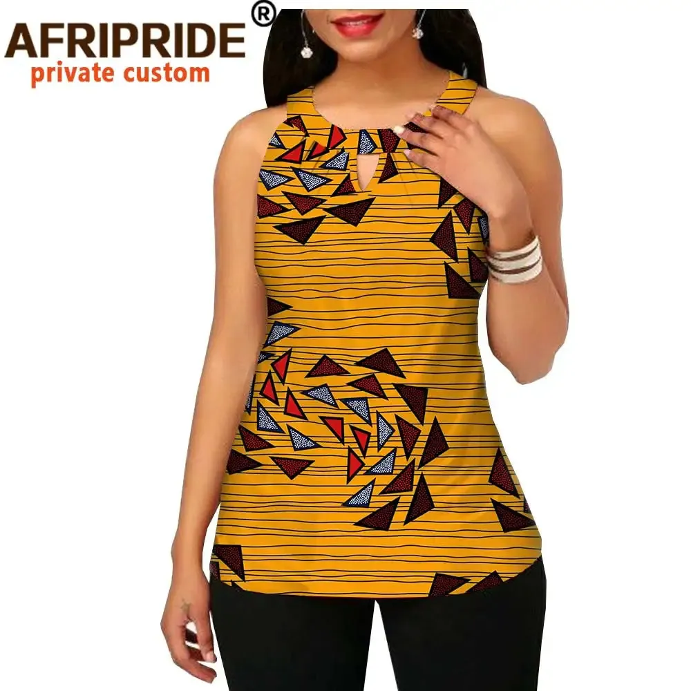 Printemps d'été African Wax Print Top pour femmes Afripride sur mesure sur mesure ONECK ONECK A1922001 240430