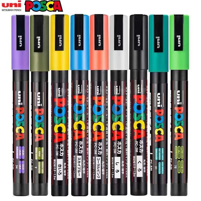 Markers 44 color Uni Posca PC-3M paint marker 0.9-1.3mm fine dot bullet tip graffiti rock paint pen acrylic paint marker art suppliesL2405