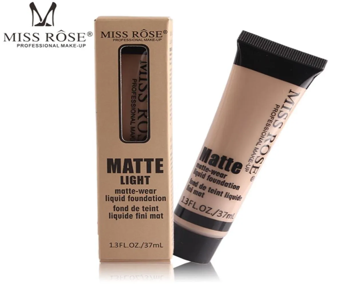 Face Make -up Miss Rose Liquid Foundation Foundation Conealer Highlighter Cosmetic Fairlightbeige Contour Cream Base4306407