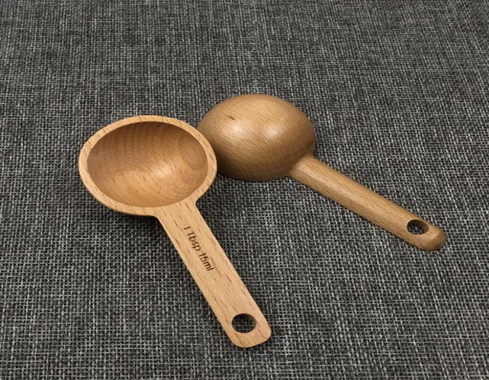 Wooden Measuring Spoon 15ML Natural Wood Coffee Spoon Kitchen Soup Spoons for Kids Children8011143