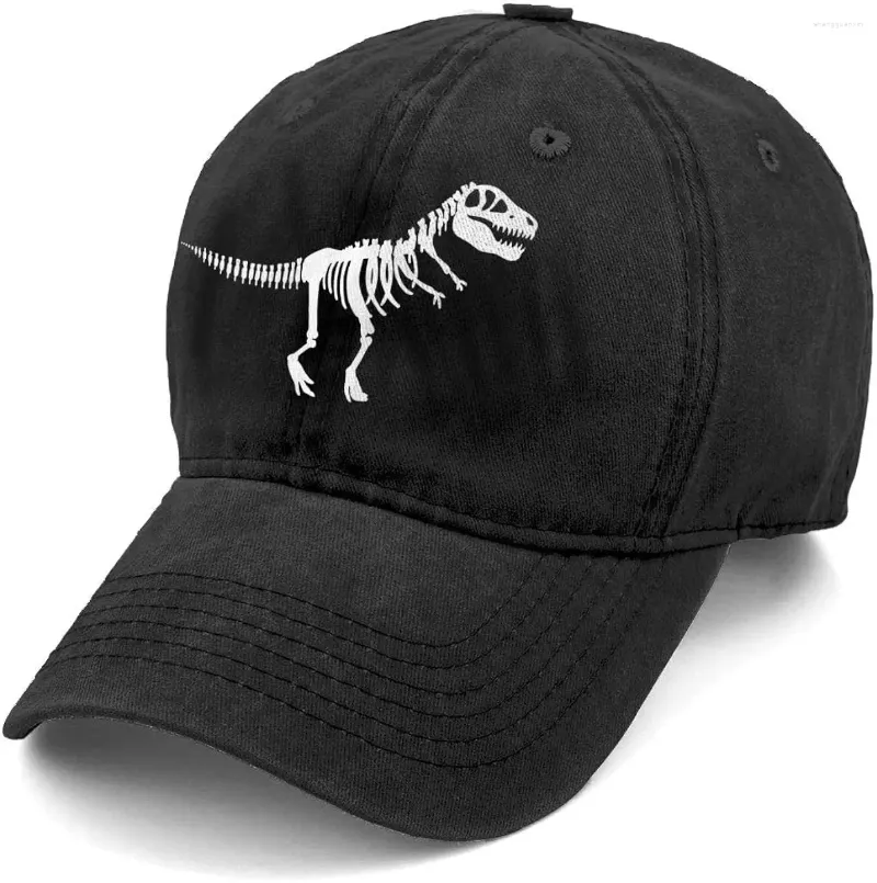 ボールキャップユニセックスTレックススケルトン恐竜帽子調整可能洗浄可能染色コットンパパ野球