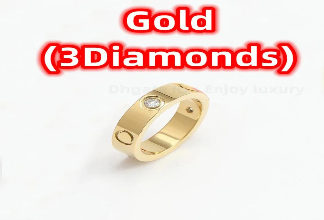 Moda sprzedająca pierścienie zespołu z diamentami i bez diamentów w trzech kolorach 8439538