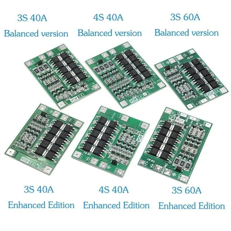 3S/4S 40A 60A Li-ion Lithium Battery Charger Protection Board 18650 bm il motore di perforazione 11.1V 12,6V/14,8 V 16,8 V Migliora/Balance