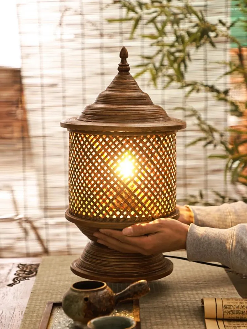 Hand Knit Thai Style Wicker Lantern Bedside Lamp For Vintage Desk And Bedside Decor From Hanleygwen 111.52 DHgate.Com