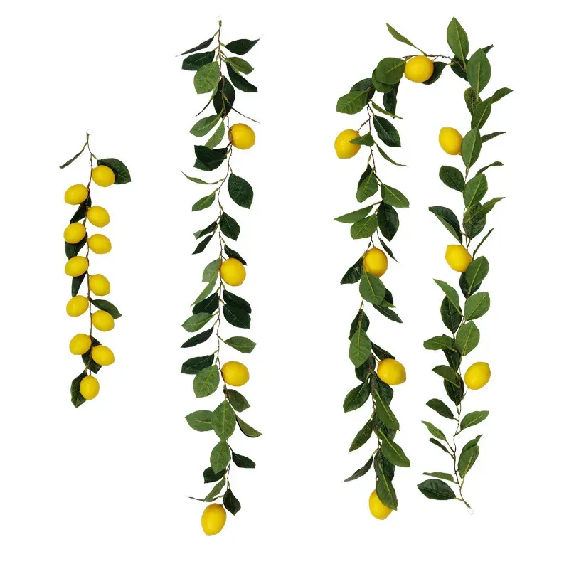 Artificial Fruit Green Plants Lemon Vine Hanging Wall decor Wedding Birthday Tropic Garland Christmas Harvest Home Garden Decor