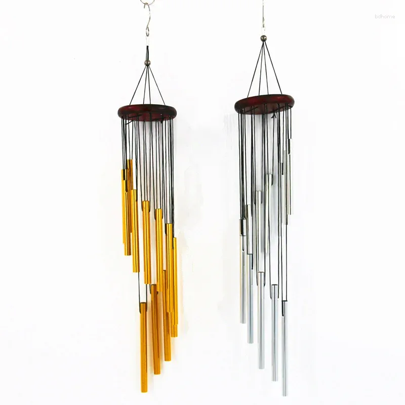 Decorative Figurines Aluminum Tube Wind Chimes Wood Tubes Chime Ornaments Creative Hanging Pendant Home Outdoor Garden Decoration Gifts
