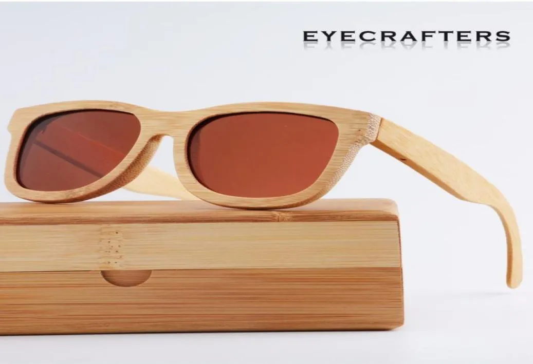 Sunglasses Polarized Mens Retro Vintage Mirrored Natural Bamboo Wood Womens Brand Designer Wooden19404257