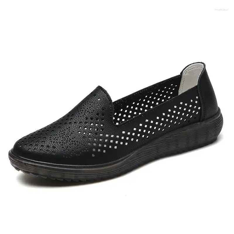 Scarpe casual da donna tendine in pelle vera ele madre madre slip-on moccasins estivi