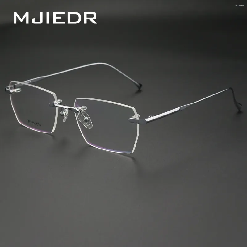 Солнцезащитные очки рамы mJiedr чистые титановые очки рамки мужчины оптические миопия прозрачная линза, рецептные очки, мужское зрелище без оправдания.