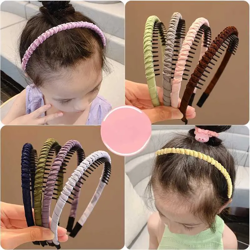 Haarzubehör 2023 Neue Kinder süße massiv gezahnte Anti -Slip -Kopfband Kinder Schöne bunte Haare Hoop Baby Girls süße Acrylhaarzubehör