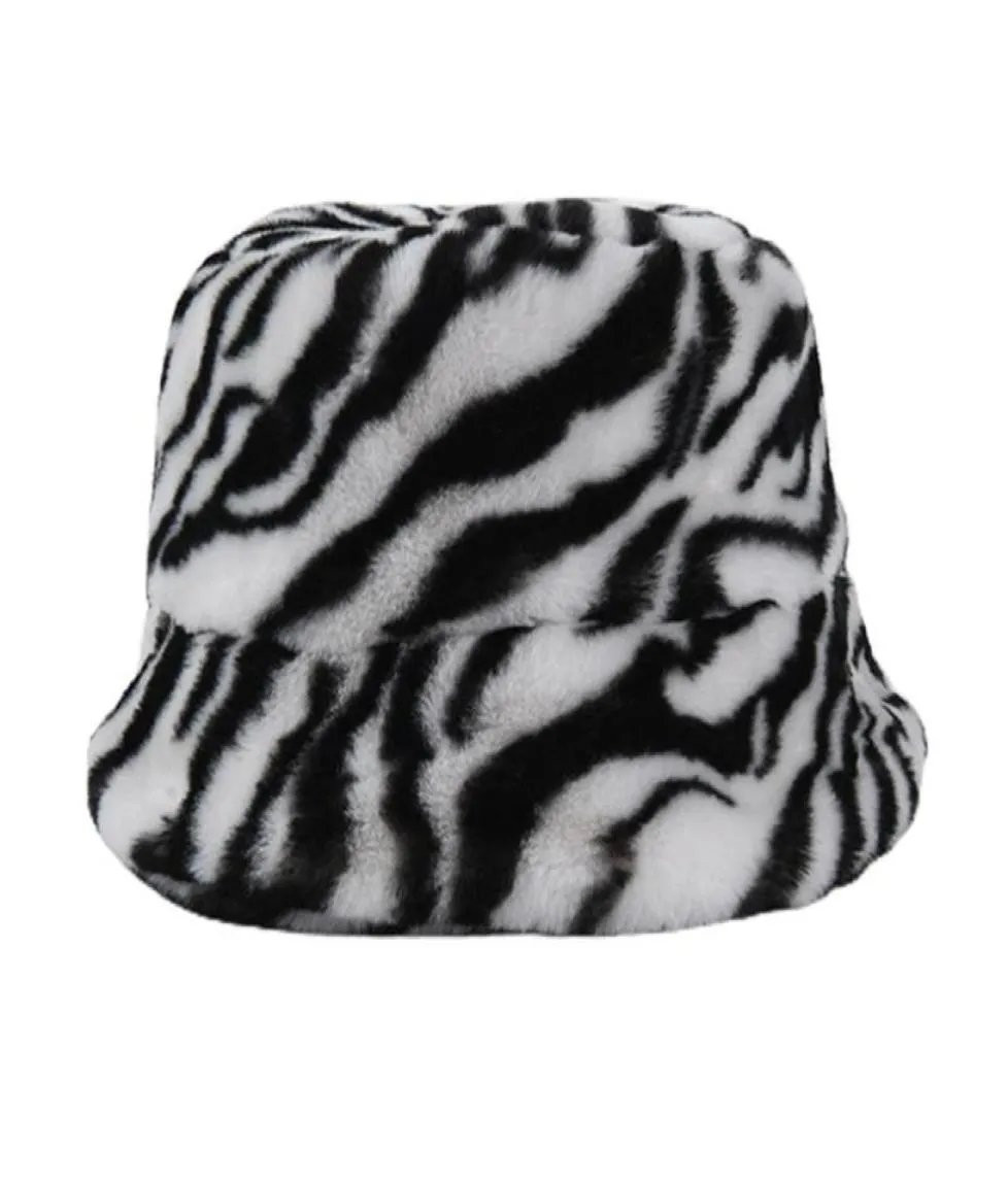 Chapéus de aba larga feminino leopardo vintage zebra impressão bucket chapéu de inverno pegajoso pescador tampa xx9d7305044