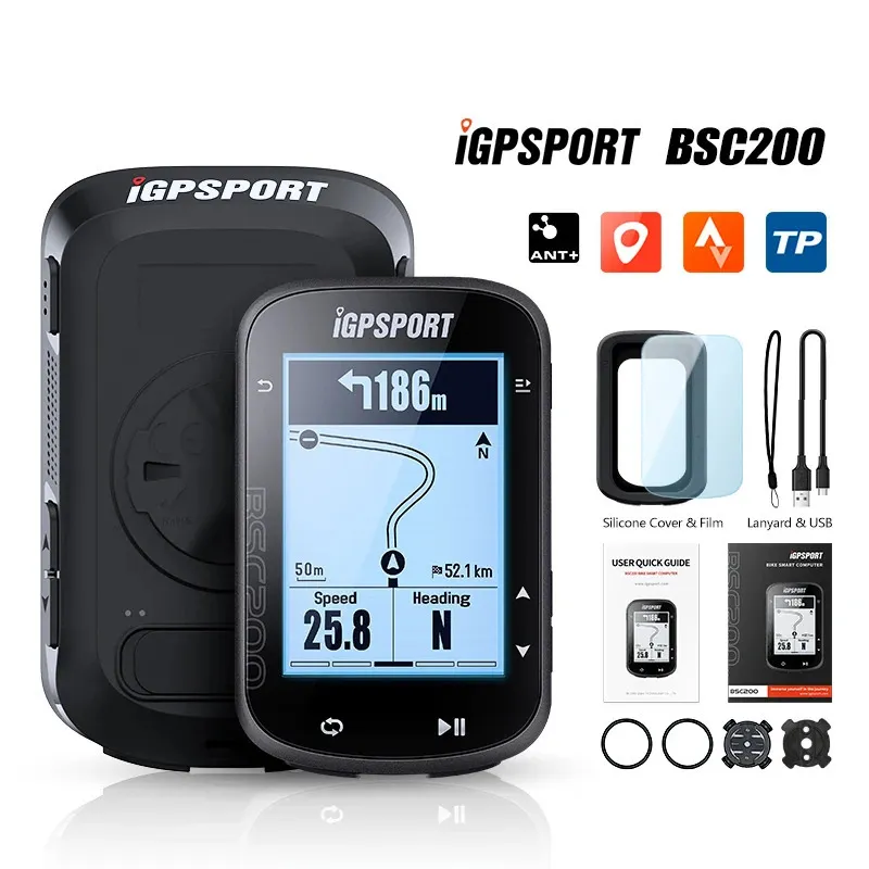 IGPSPORT BSC200 BSC 200 Kablosuz Bisiklet Bilgisayar GPS Bisiklet Bisiklet Bisiklet Kid Sometring 2.5in Ant Uygulama Senkronizasyon Eğim Yüksekliği 240417