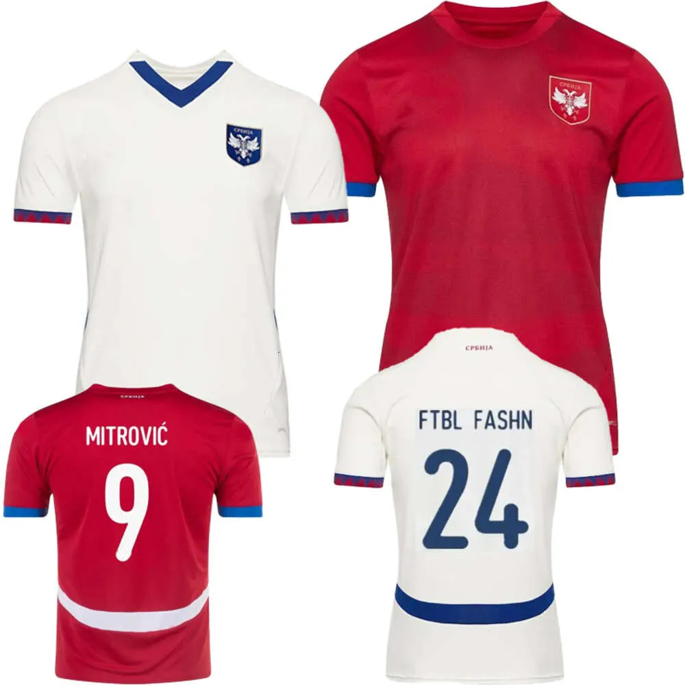 Jersey Cup 2024 Euro piłka nożna Serbia Srbija narodowa drużyna narodowa dom na dniu SergeJ Mitrovic 2010 Retro Football Shirts Kit Vlahovic Pavlovic Tadic Milenkovic Zivkovic