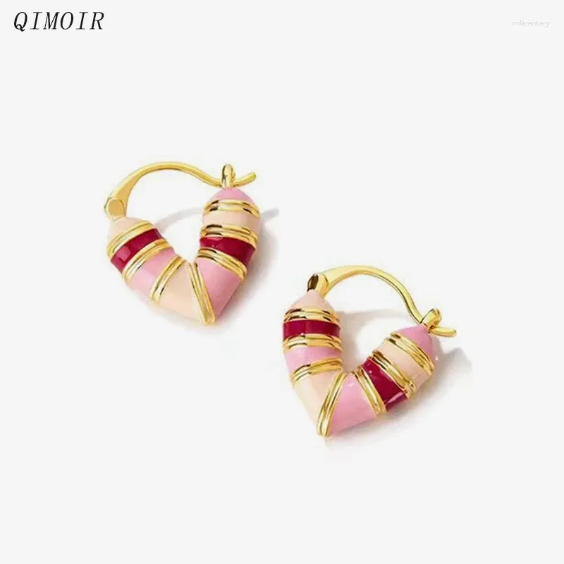 Hoop oorbellen v Metal voor vrouwen schattige email Mode sieraden Fancy Holiday Accessories Elegant Design Trendy Style Gift C1639