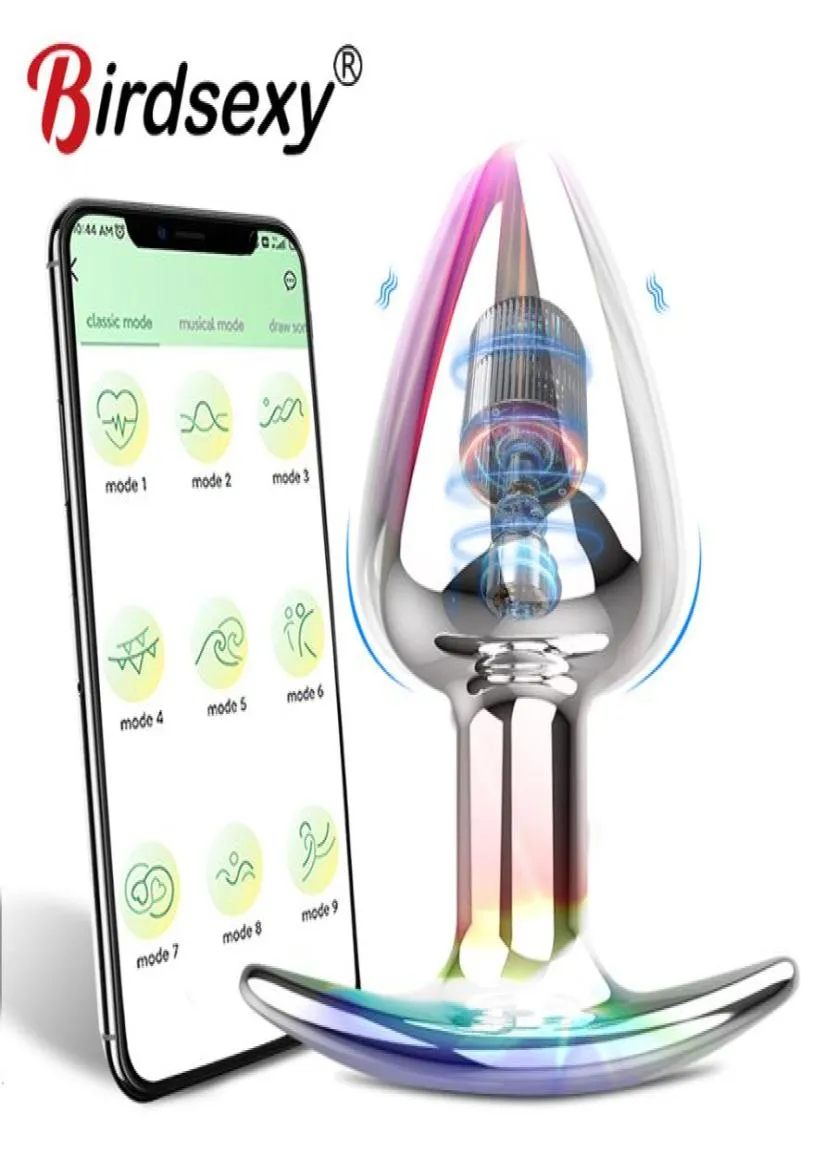 Vibrateurs App Dildo Butt Plug Sex Toy pour femme Men de la prostate Masseur Remote Contrôle en acier inoxydable Anal Adult 2302226444498